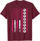 American Sports Flag Breast Cancer Awareness Billiards T-Shirt - T-Shirt | Maroon