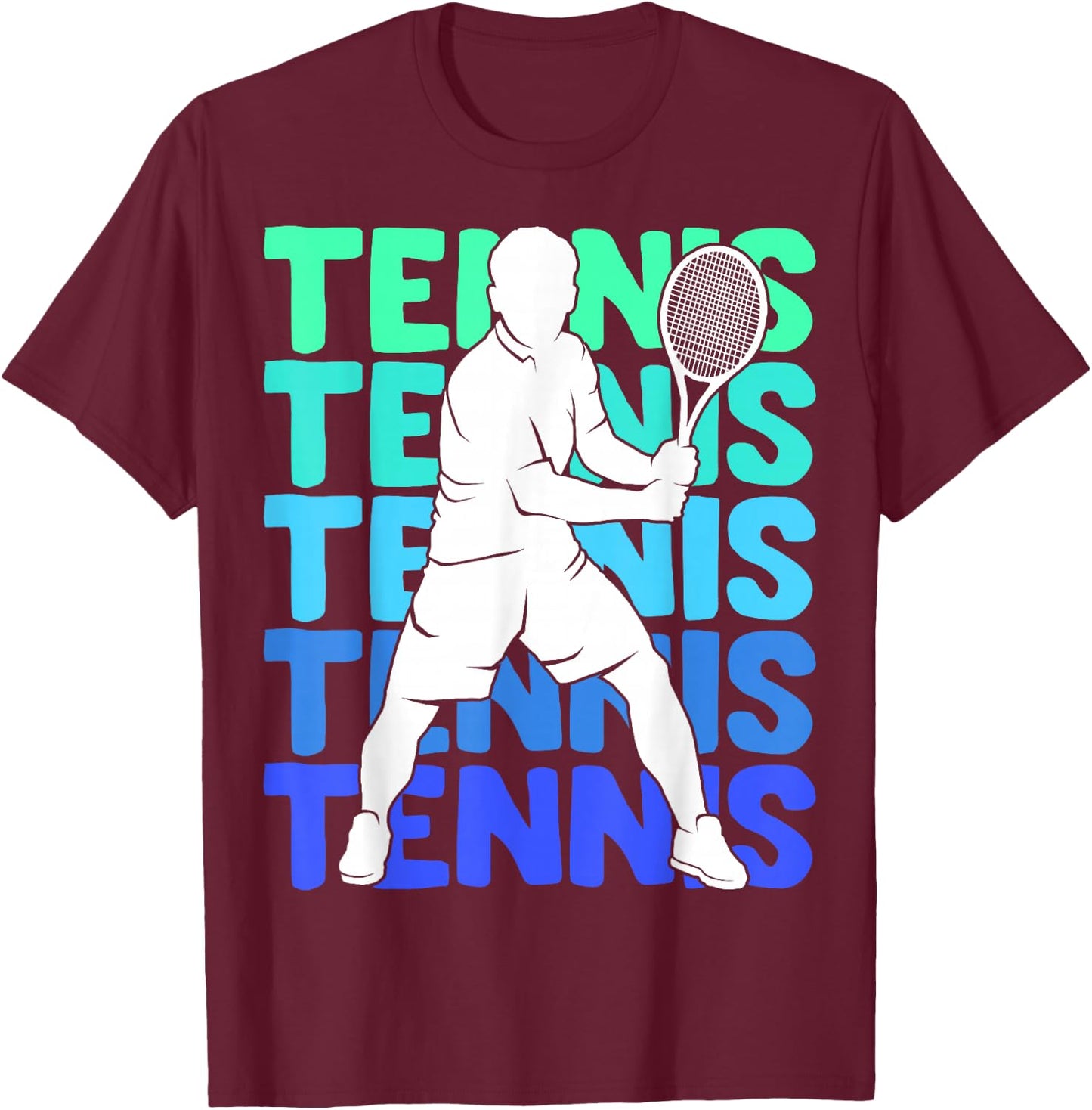 Men's Tennis Apparel & Gift Boys Youth Kids Tennis Black Short Sleeve Size S T-Shirt - T-Shirt | Maroon