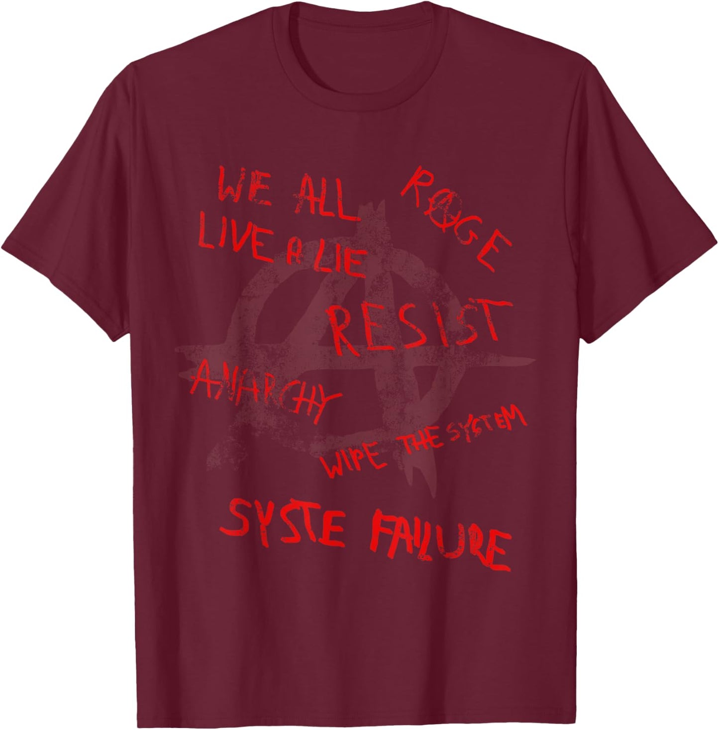 Anarchy Symbol Anarchist Merch Peaceful Anarchism T-Shirt - T-Shirt | Maroon