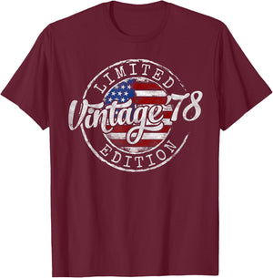 Vintage 1978 47th Birthday Gifts Women 47 Year Old T-Shirt - T-Shirt | Maroon