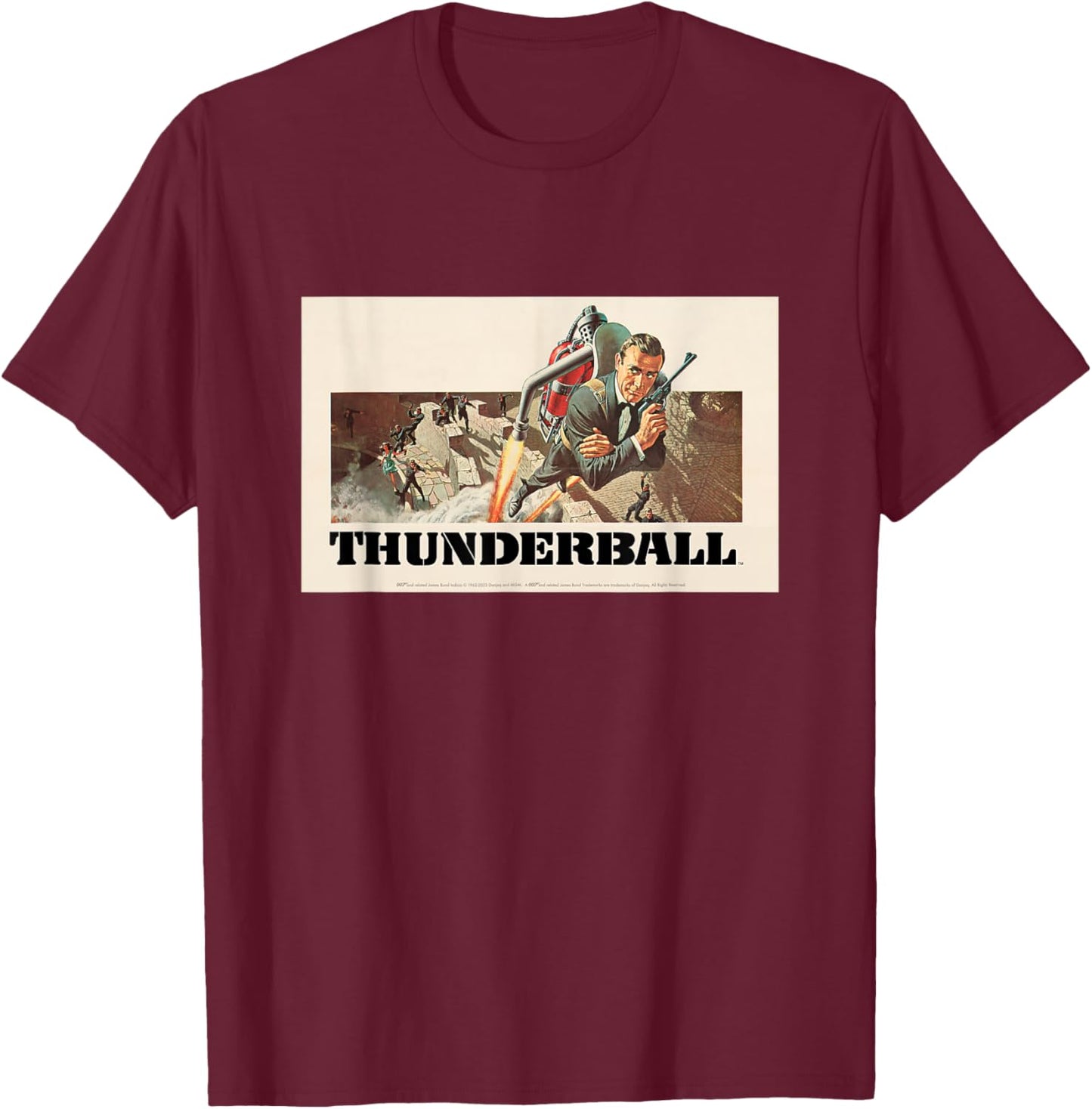 Official James Bond 007 Thunderball T-Shirt - T-Shirt | Maroon