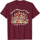 Retro Floral Nobody Fights Cancer Alone Oncology Nurse Squad T-Shirt - T-Shirt | Maroon