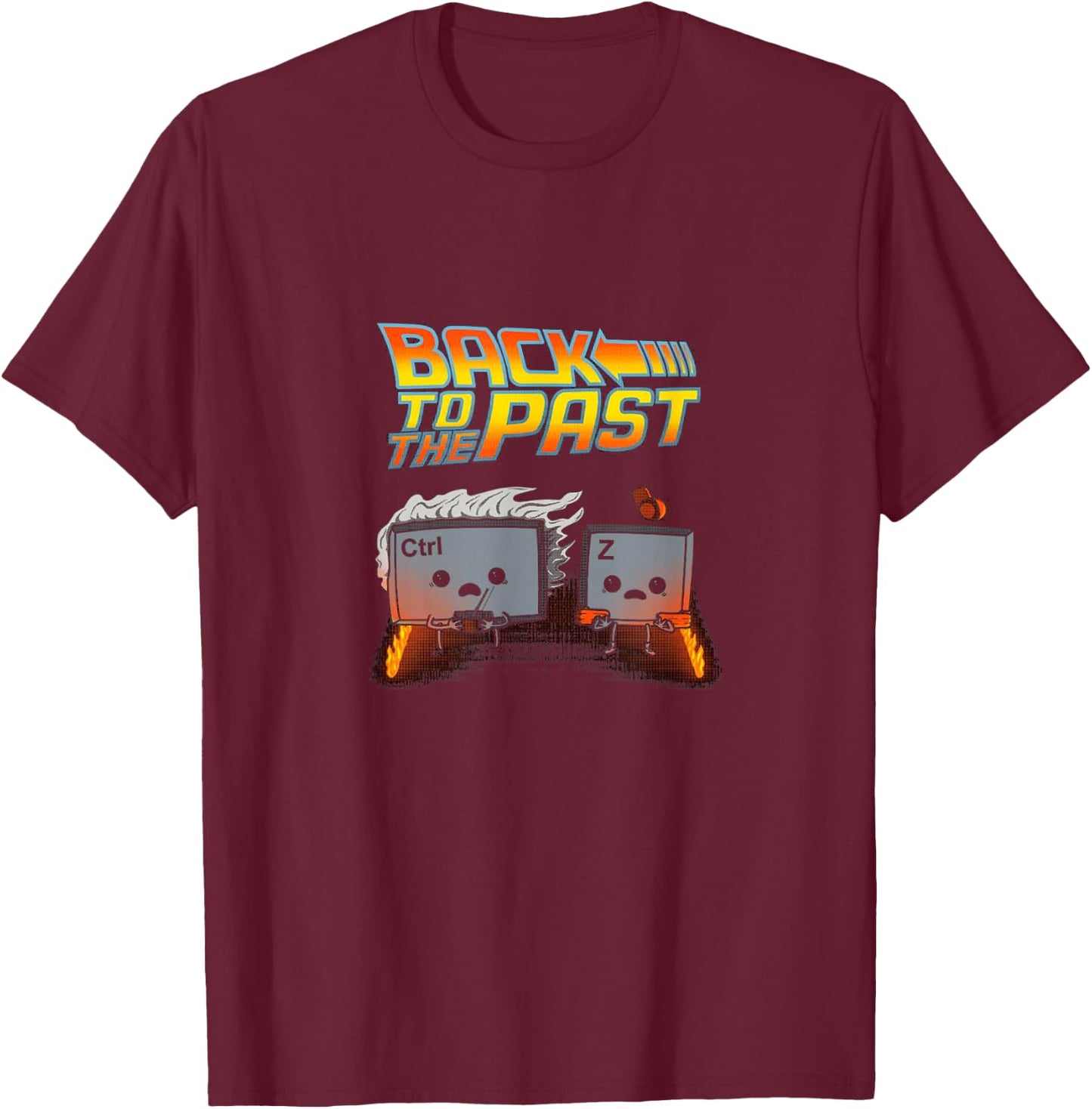 Back To The Past Undo Ctrl Z Geek Developers Funny Gift T-Shirt - T-Shirt | Maroon