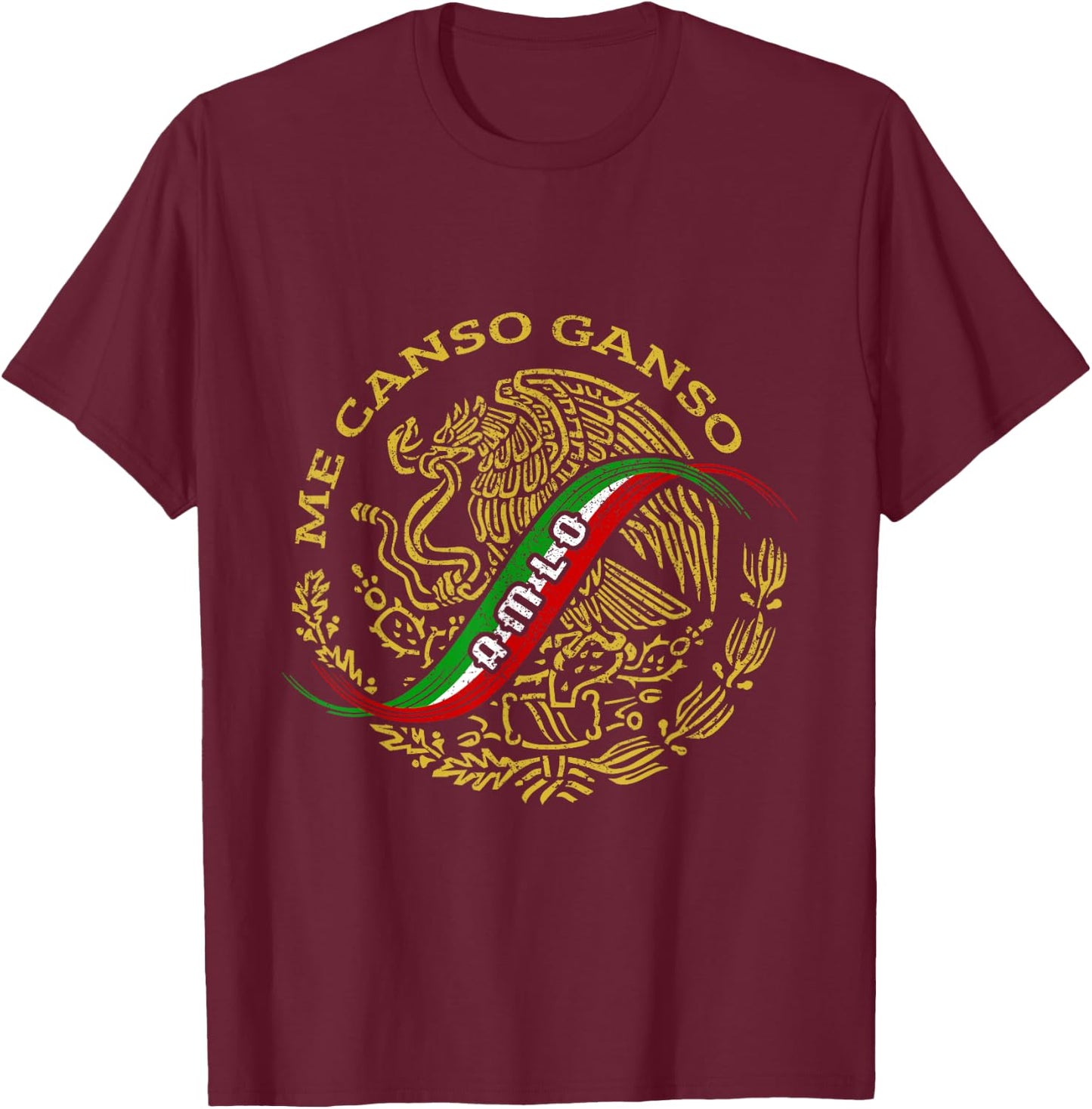 AMLO Aguila Dorada Mexicana Tricolor Mexican Eagle T-Shirt - T-Shirt | Maroon