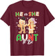 Gingerbread He or She Aunt To Be Christmas Gender Reveal T-Shirt - T-Shirt | Maroon