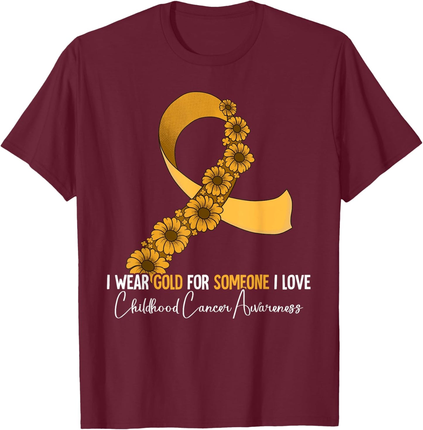 Childhood Cancer Awareness T-Shirt - T-Shirt | Maroon