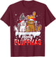 Merry Fluffmas Funny Christmas Lights Santa Cat Kitten Lover T-Shirt - T-Shirt | Maroon