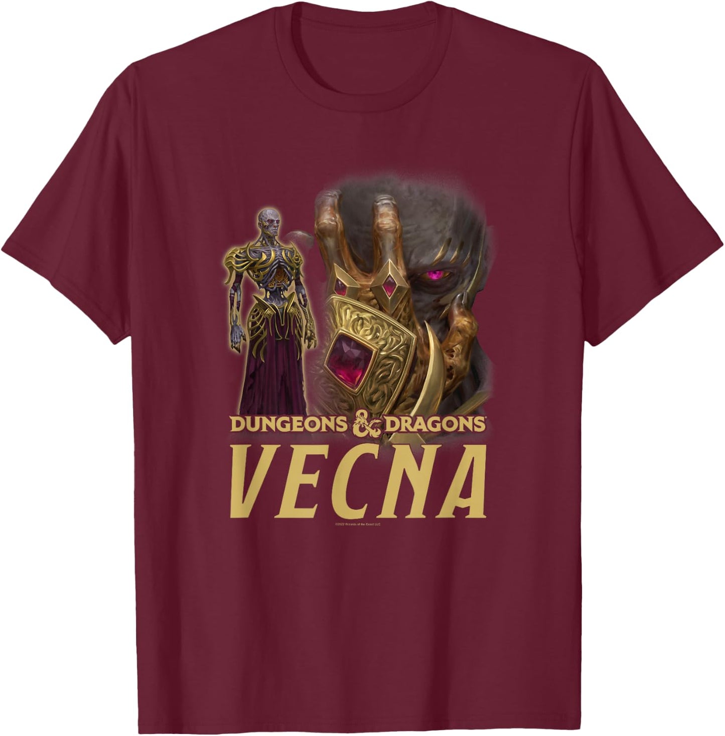 Dungeons & Dragons Vecna Standing Duel Portrait T-Shirt - T-Shirt | Maroon