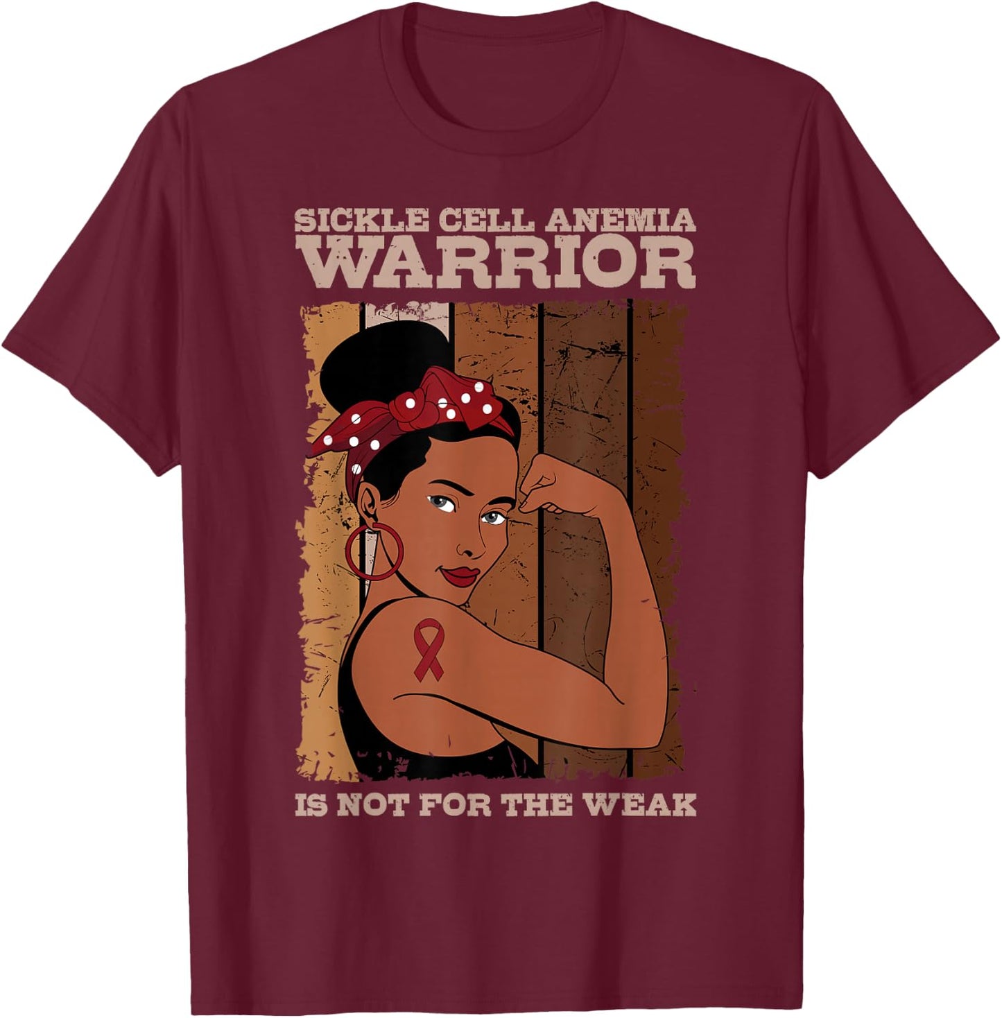 Sickle Cell Disease Warrior Awareness Blood SCD T-Shirt - T-Shirt | Maroon