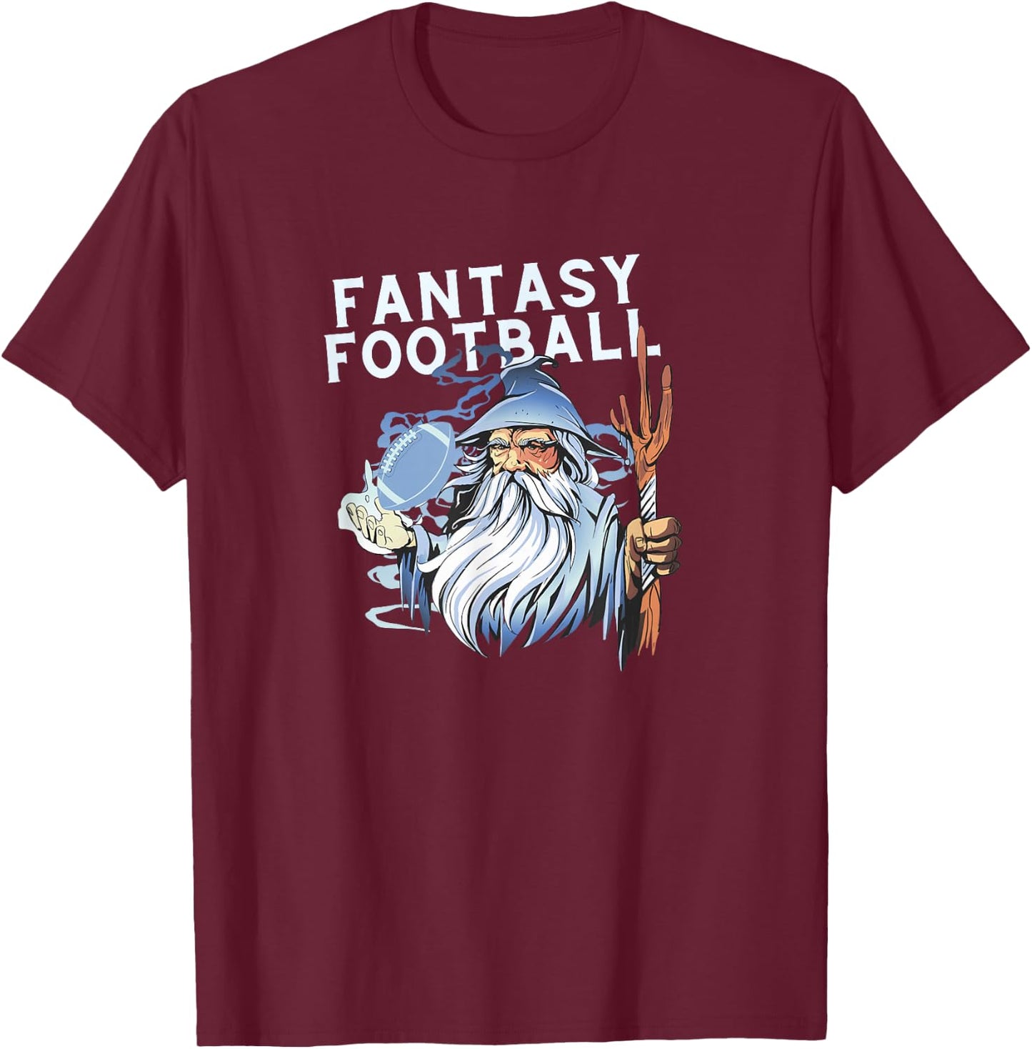 Fantasy Football Wizard Magic Ironic Sports Design T-Shirt - T-Shirt | Maroon