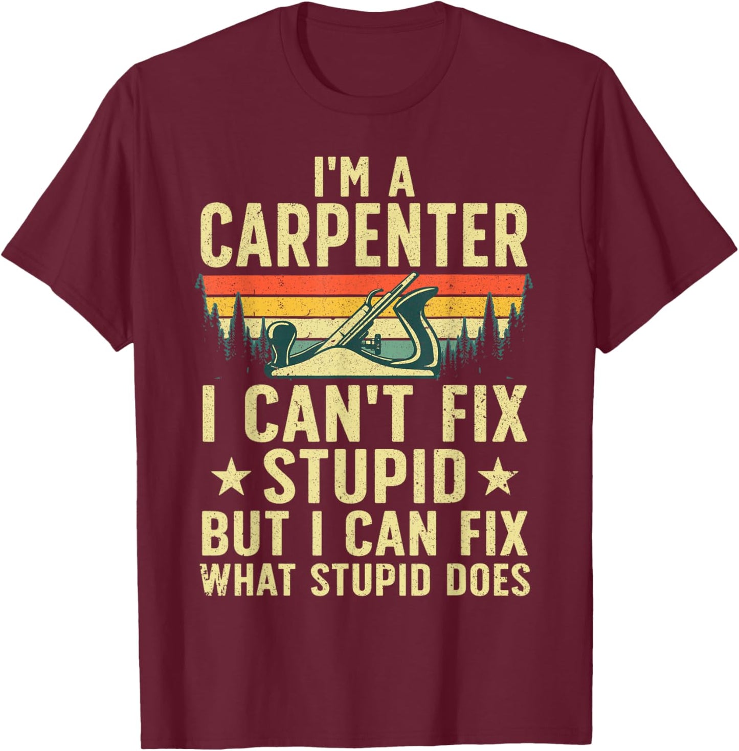 Cool Carpenter Art Women Carpentry Tool Woodworker T-Shirt - T-Shirt | Maroon