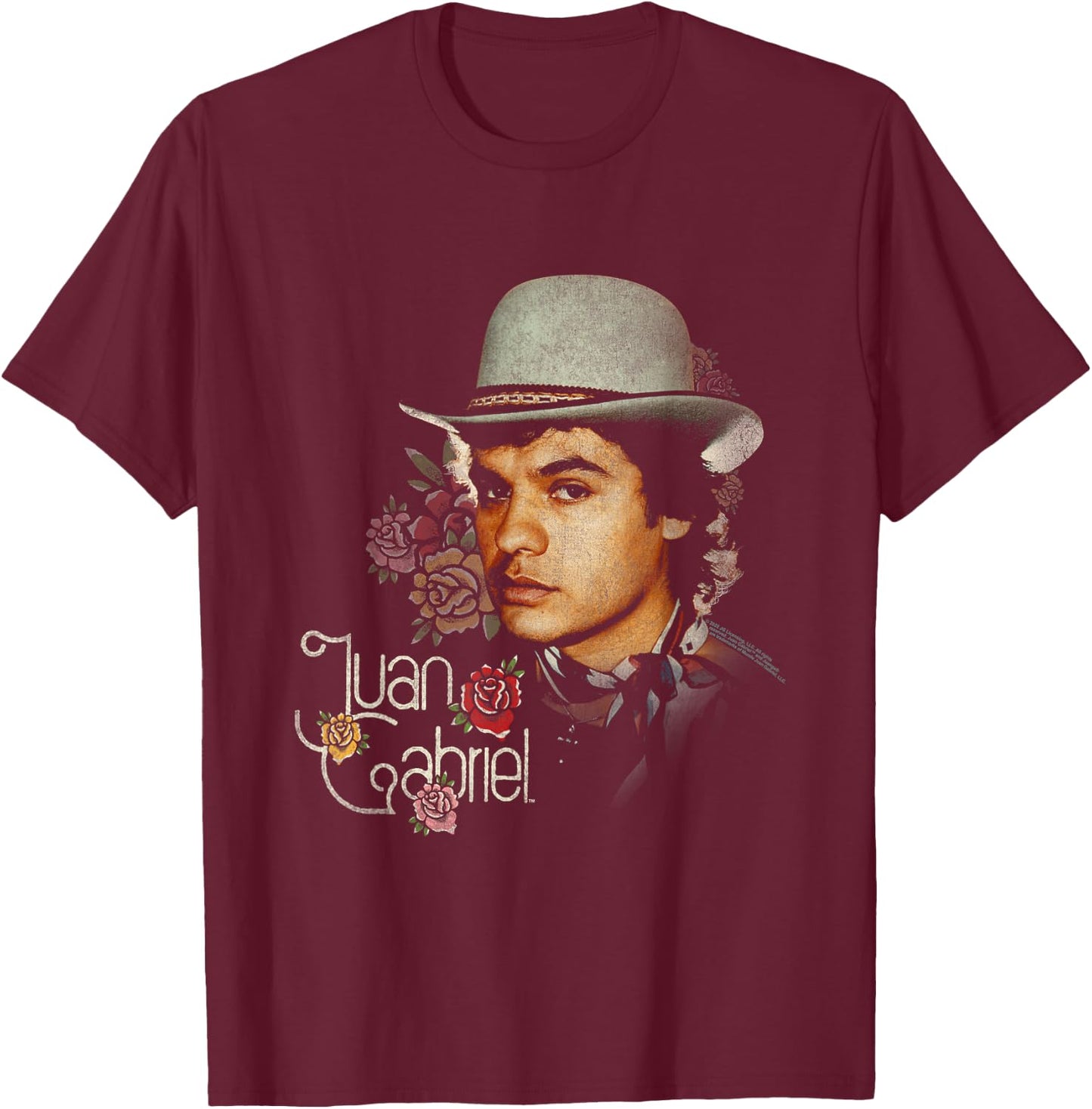 Juan Gabriel Roses T-Shirt - T-Shirt | Maroon