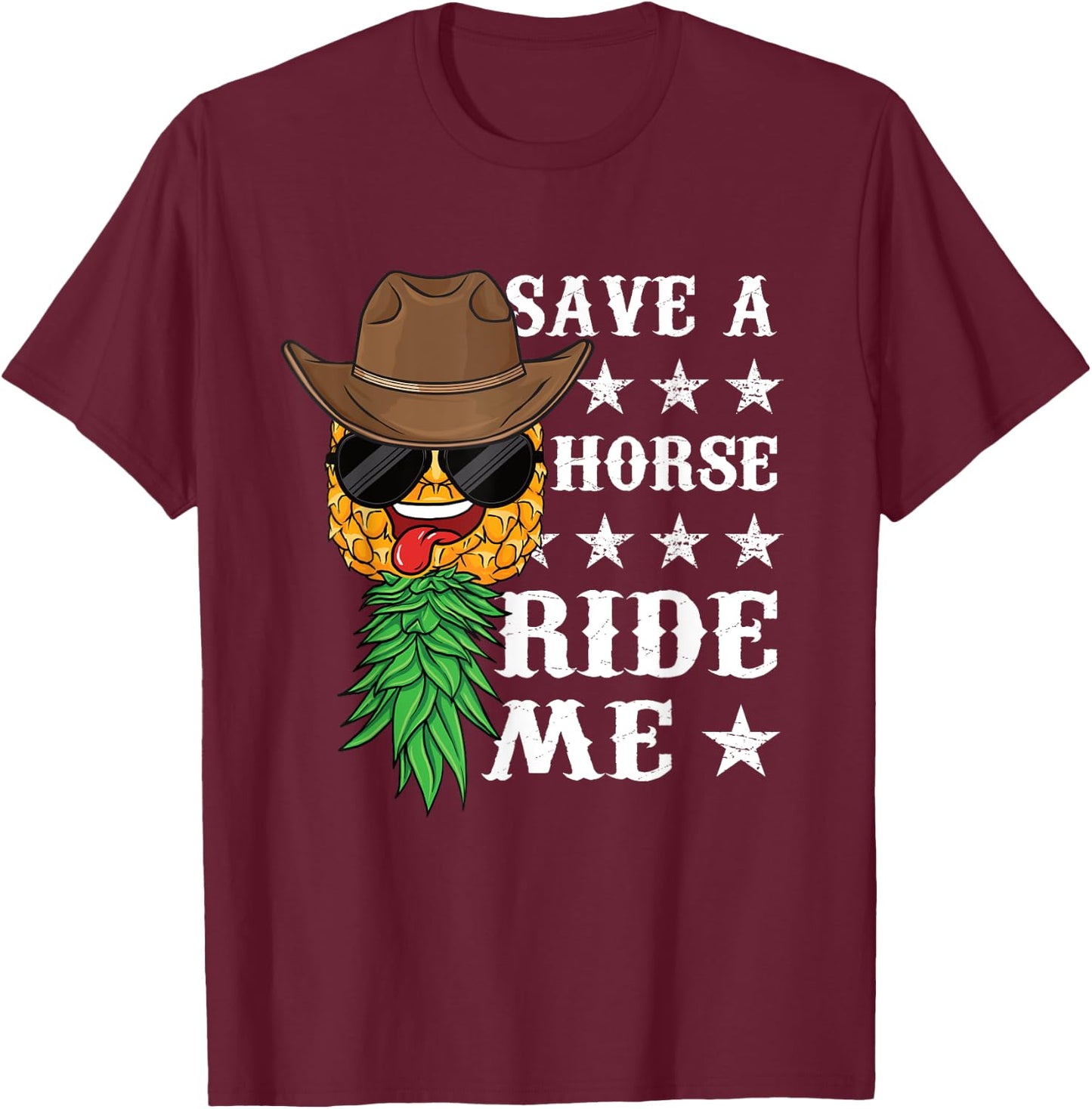 Swinger Upside down Pineapple Men Cowboy Husband T-Shirt - T-Shirt | Maroon
