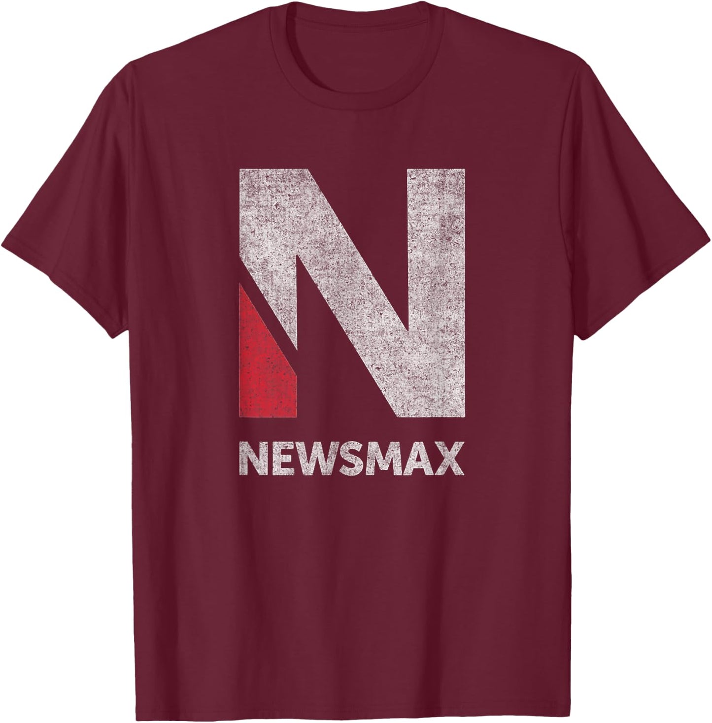 Newsmax - Real News, Conservative Politics for Real People T-Shirt - T-Shirt | Maroon
