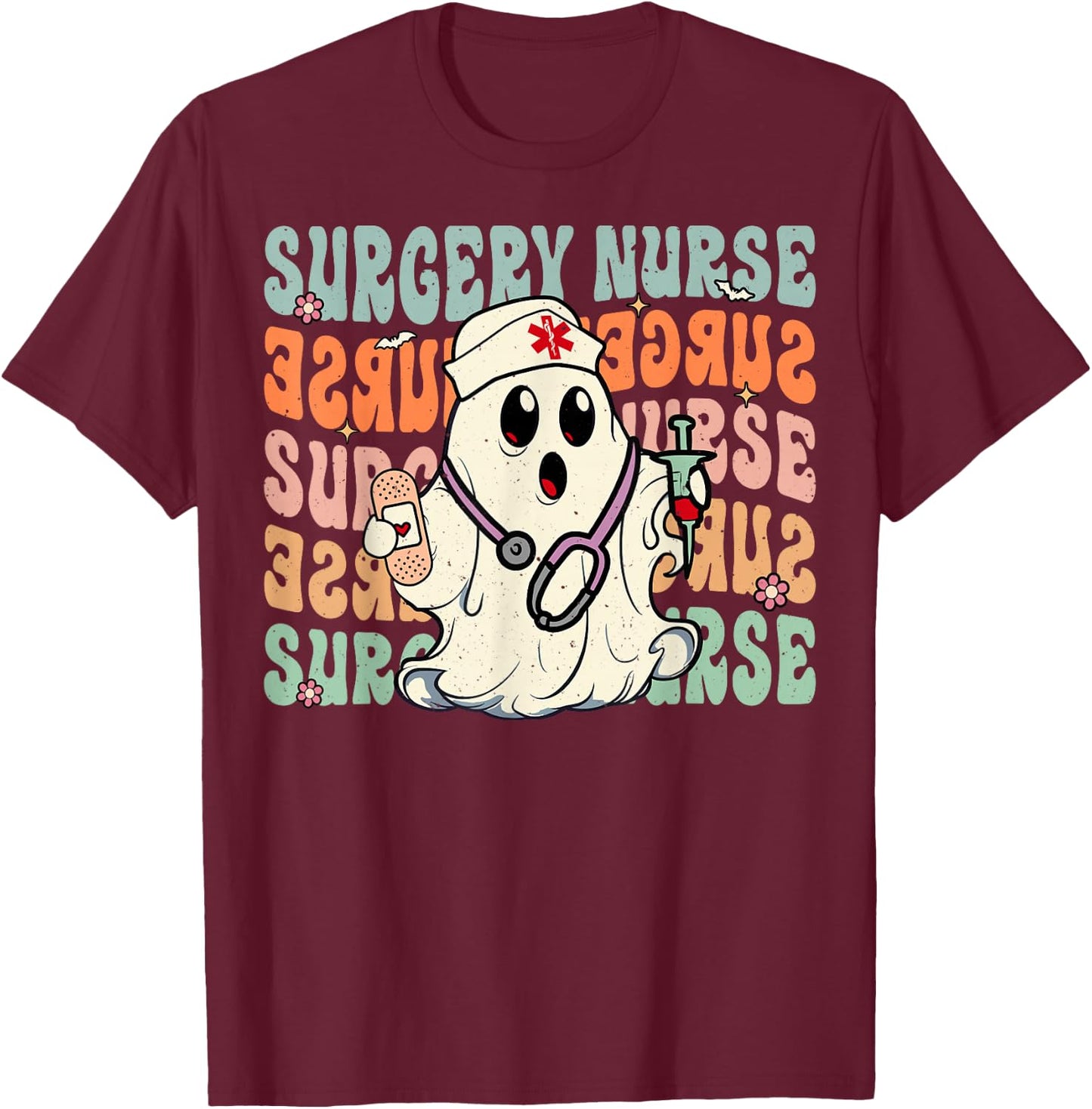 Groovy Surgery nurse Funny Halloween Costume Nurse T-Shirt - T-Shirt | Maroon
