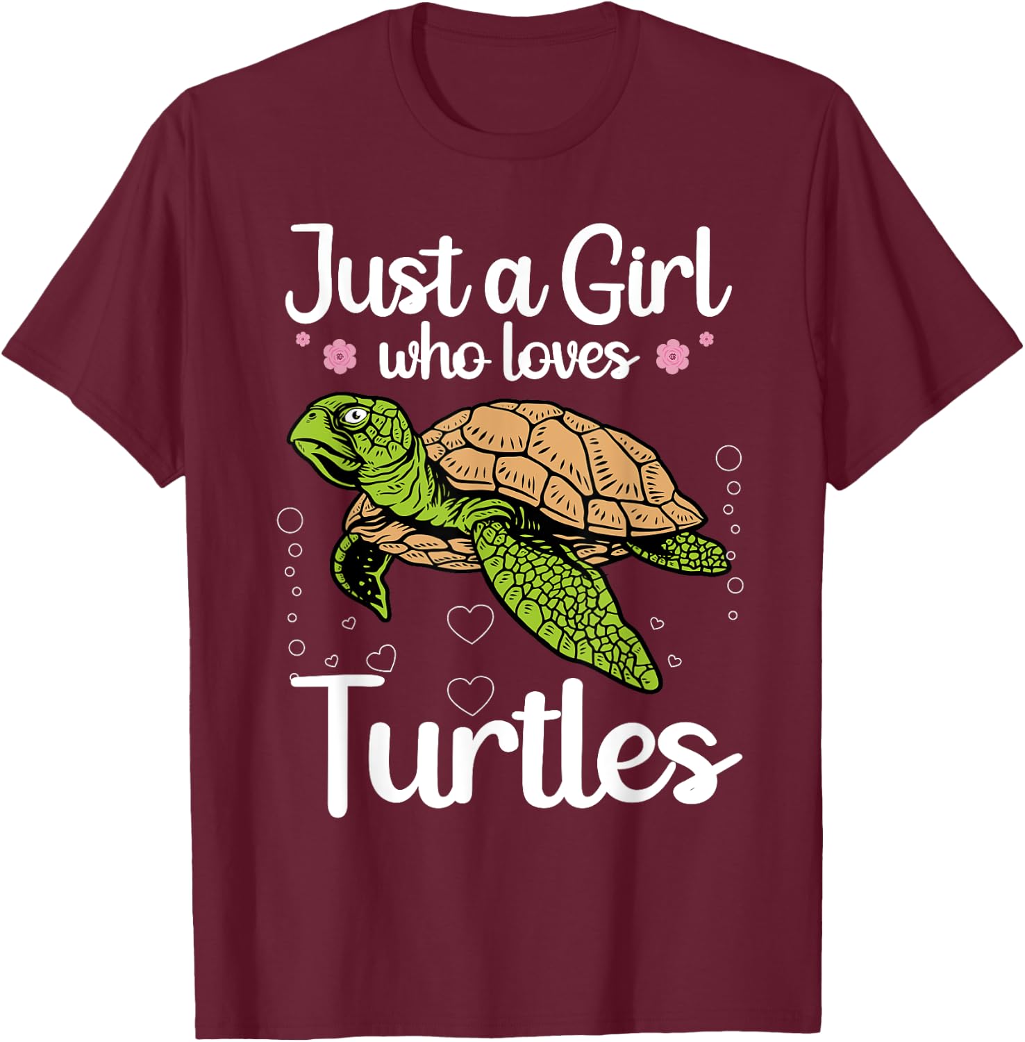 Funny Sea Turtle Girls Turtle Lover Ocean Turtles T-Shirt - T-Shirt | Maroon