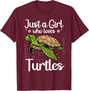 Funny Sea Turtle Girls Turtle Lover Ocean Turtles T-Shirt - T-Shirt | Maroon