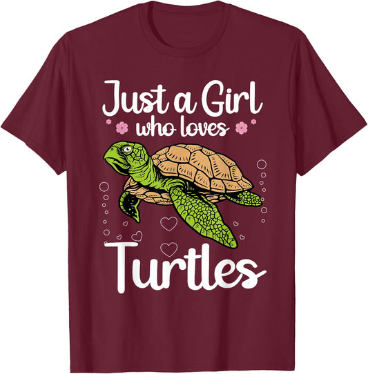 Funny Sea Turtle Girls Turtle Lover Ocean Turtles T-Shirt - T-Shirt | Maroon