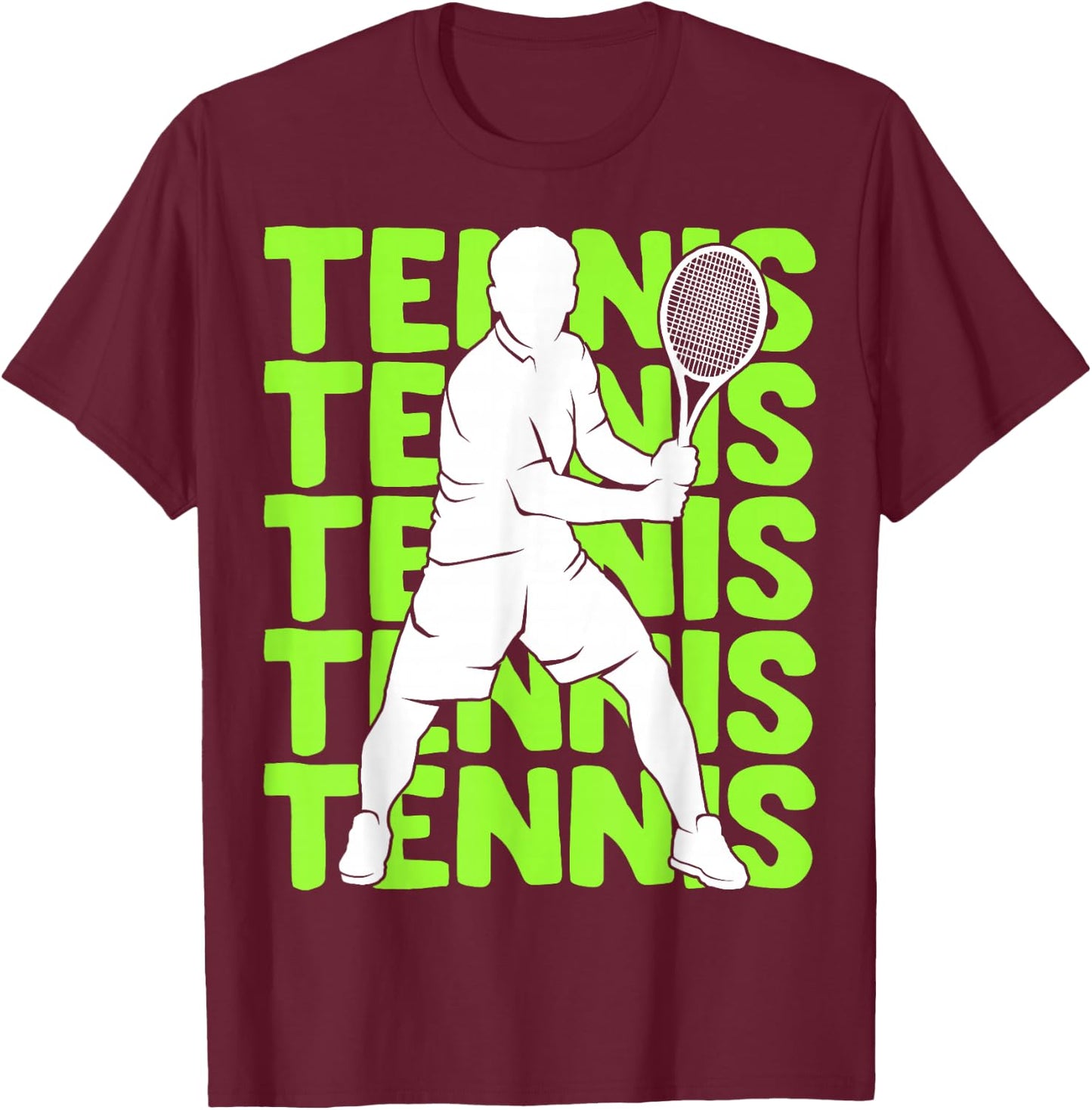 Tennis Youth Men Boys Kids T-Shirt - T-Shirt | Maroon