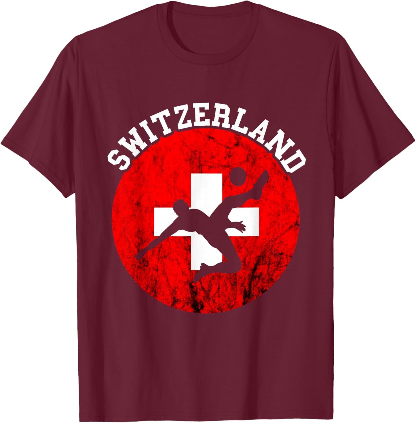 Switzerland Swiss Soccer Team Swiss Pride Schweiz Swiss Flag T-Shirt - T-Shirt | Maroon