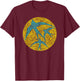 Swarm of Swallows Flying Aboriginal Art Style Flock of Birds T-Shirt - T-Shirt | Maroon