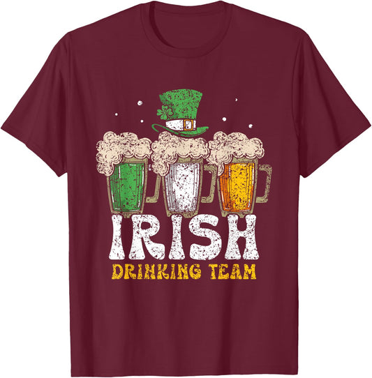 Irish Drinking Team Leprechaun St. Patricks Day Ireland St T-Shirt - T-Shirt | Maroon