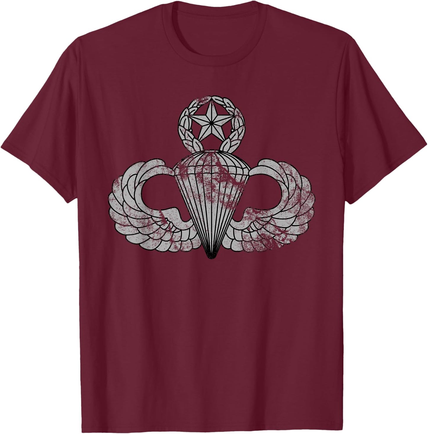 US Army Jumpmaster Badge - Airborne Wings Master Parachutist T-Shirt - T-Shirt | Maroon