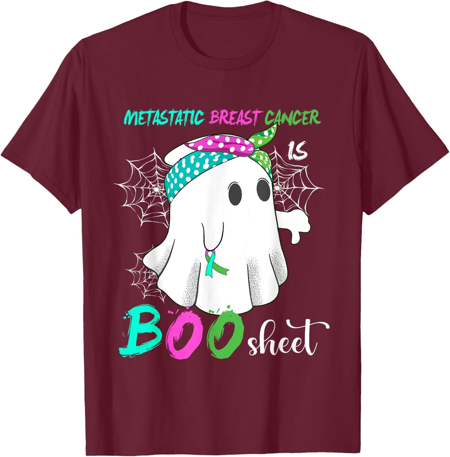Metastatic Breast Cancer is Boo Sheet Halloween Costume T-Shirt - T-Shirt | Maroon