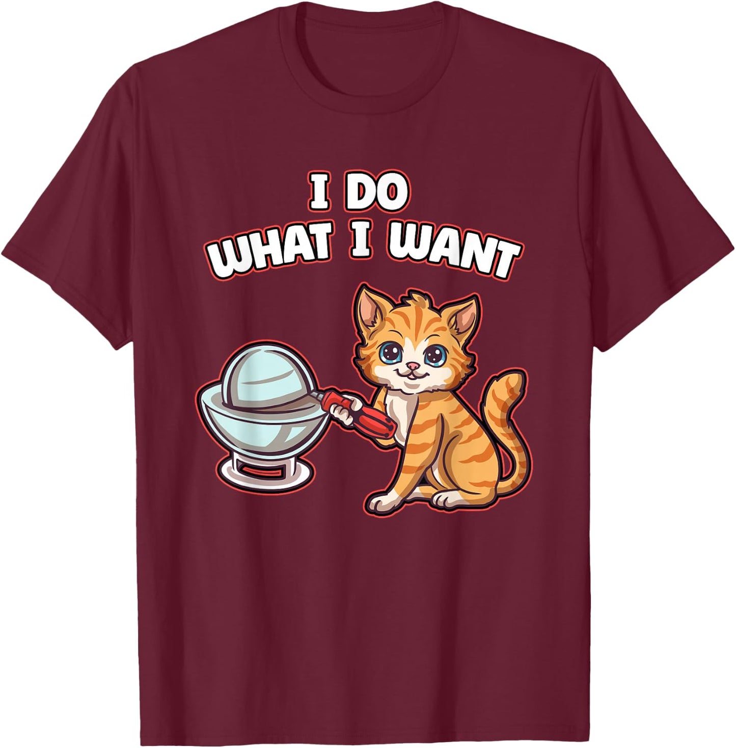 Nerrrdy Cat Demon Core Nuclear Men Women Kids Funny Science T-Shirt - T-Shirt | Maroon