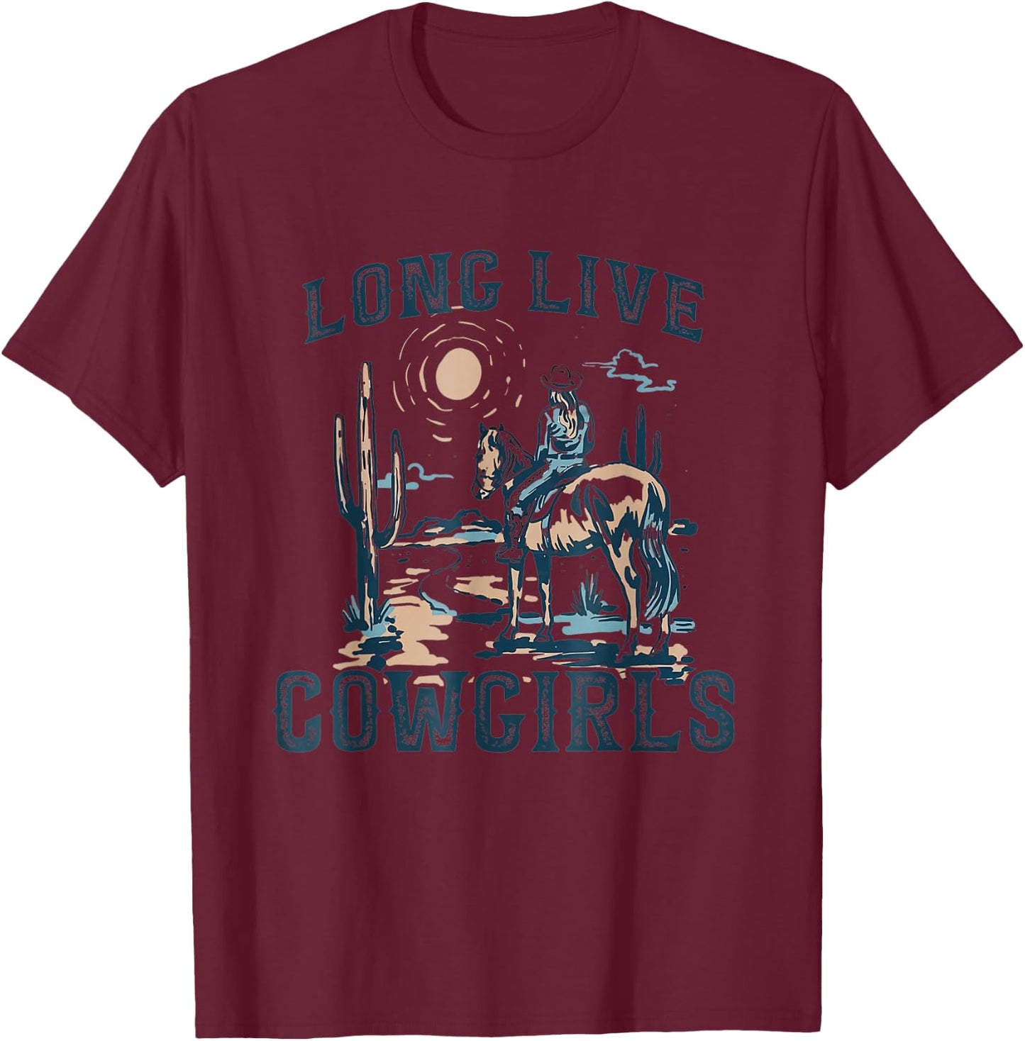 Long Live Howdy Rodeo Western Country Southern Cowgirls Men T-Shirt - T-Shirt | Maroon