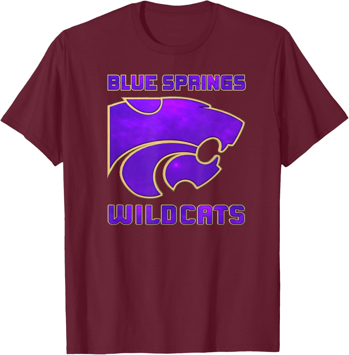 Blue Springs Wildcats T-Shirt - T-Shirt | Maroon