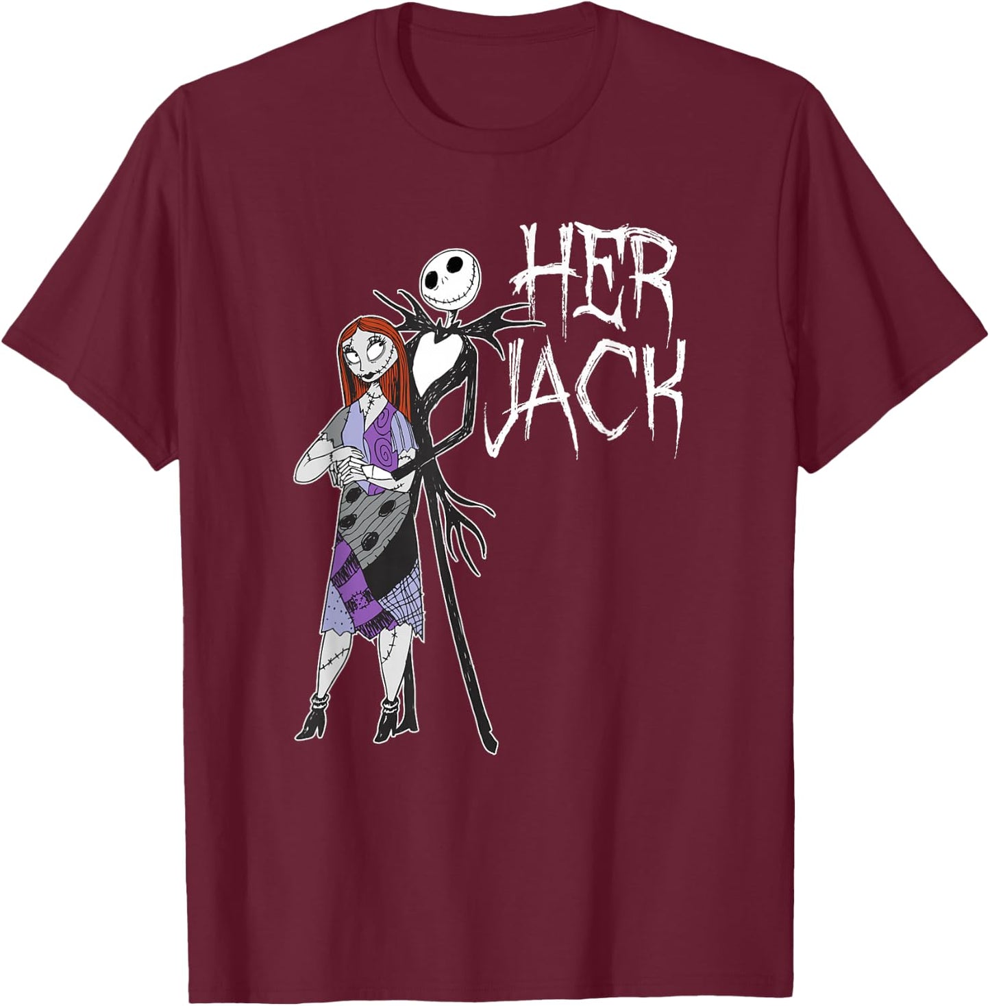Disney The Nightmare Before Christmas Her Jack T-Shirt - T-Shirt | Maroon