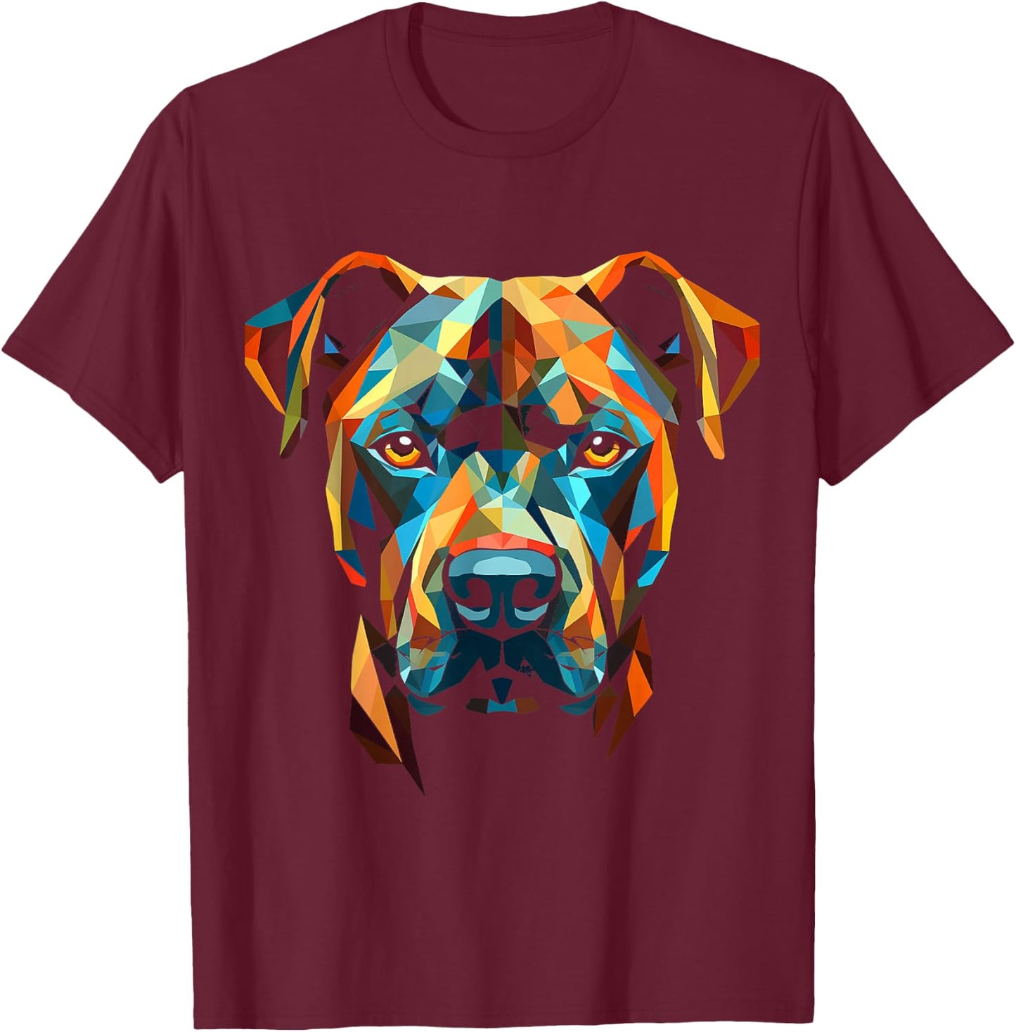 American Staffordshire Terrier Fan Geometric Dog T-Shirt - T-Shirt | Maroon