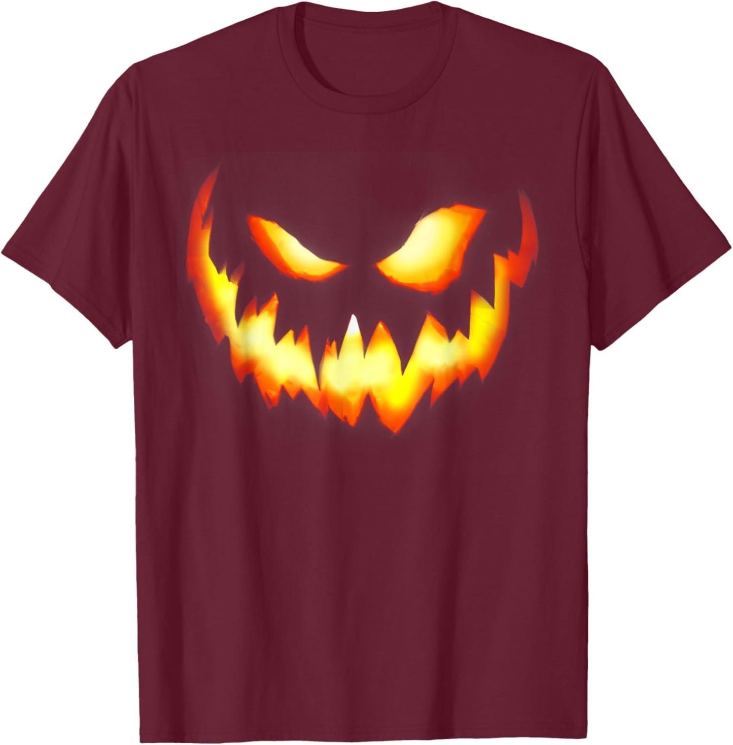 Jack O Lantern Pumpkin Face Scary Halloween Costume T-Shirt - T-Shirt | Maroon