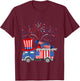 Kids Fire Truck Funny 4th of July Firefighter Kids Boys Firetruck T-Shirt - T-Shirt | Maroon