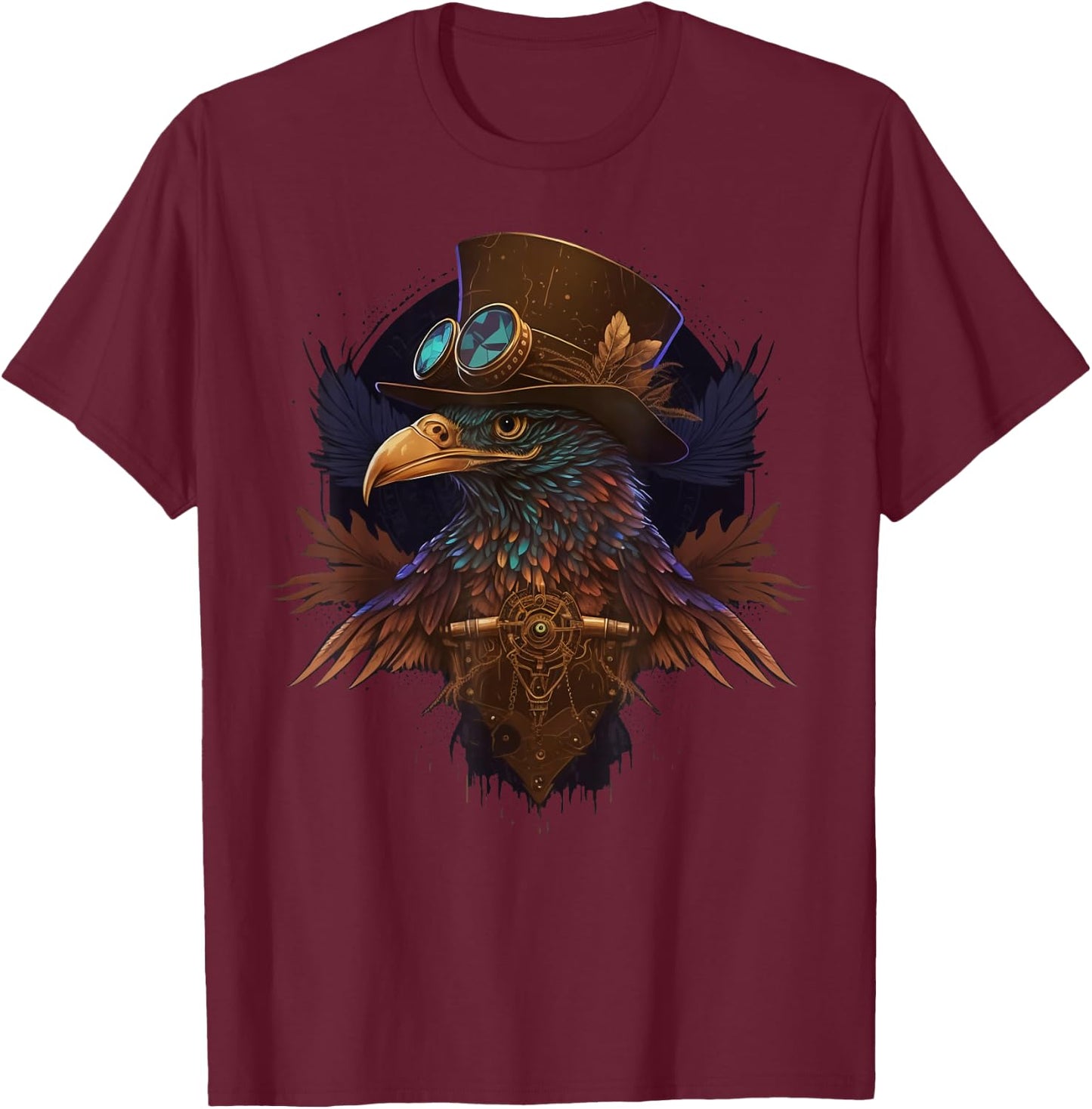 Steampunk Eagle T-Shirt - T-Shirt | Maroon