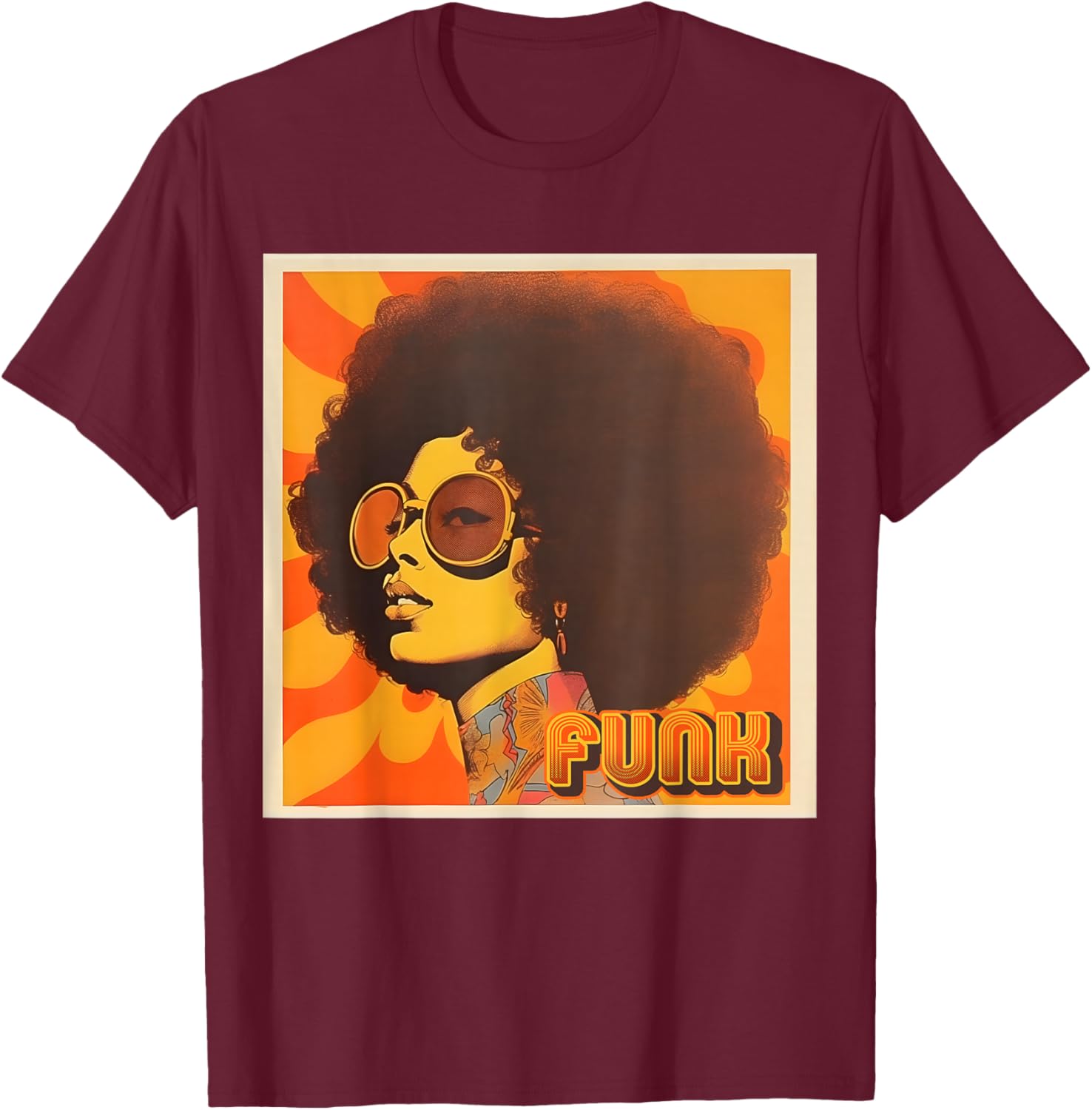 That Retro 70s Funk Queen T-Shirt - T-Shirt | Maroon