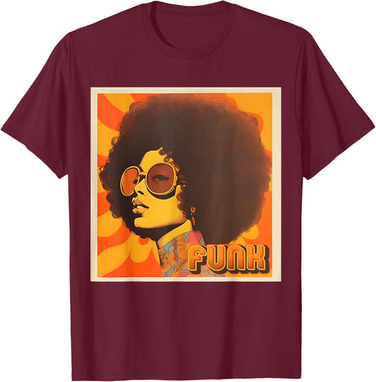 That Retro 70s Funk Queen T-Shirt - T-Shirt | Maroon
