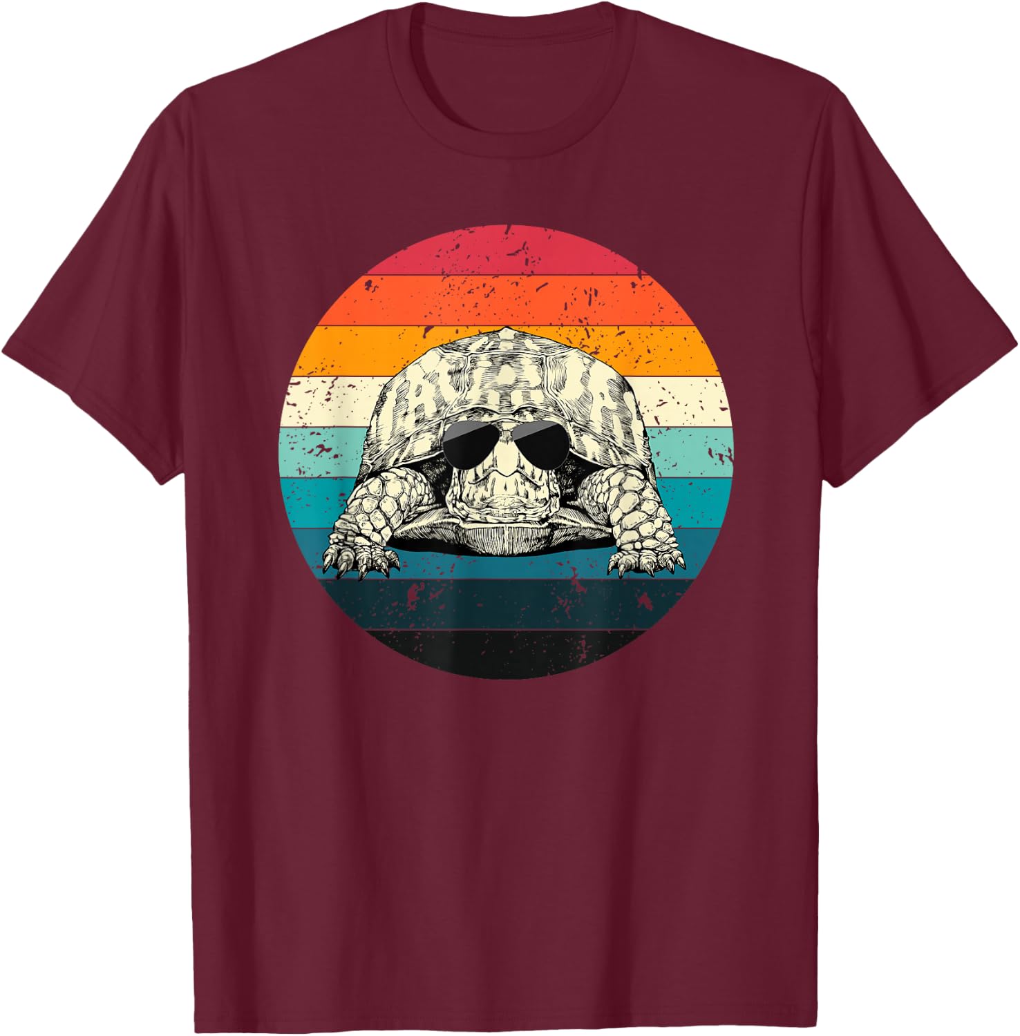 Retro Vintage Eastern Box Turtle Sunglasses Animal Lovers T-Shirt - T-Shirt | Maroon