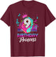 Musical Theme 9th Birthday Shirt Girls Princess Born 2014 T-Shirt - T-Shirt | Maroon