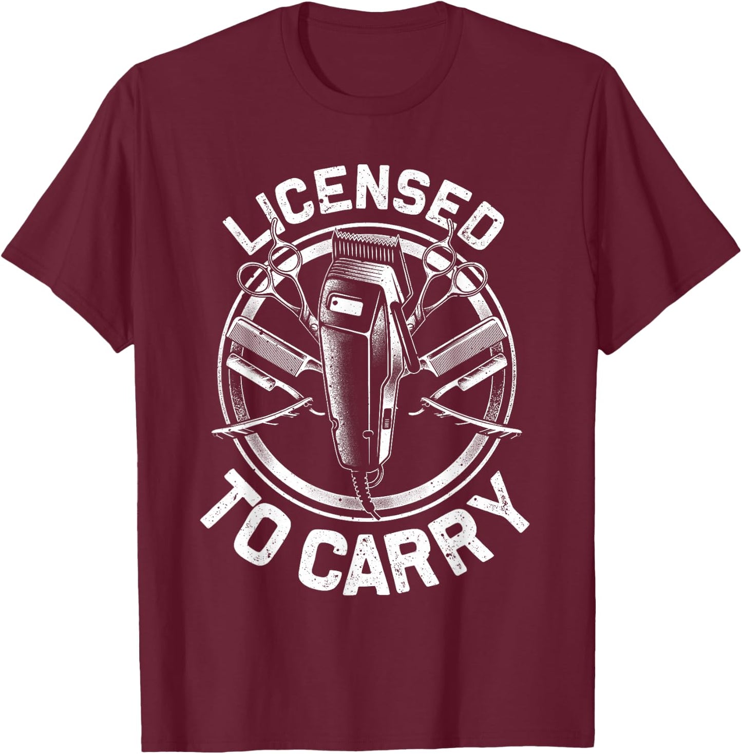 Funny Barber Designs Dad Hairstyling Stylist Tools T-Shirt - T-Shirt | Maroon