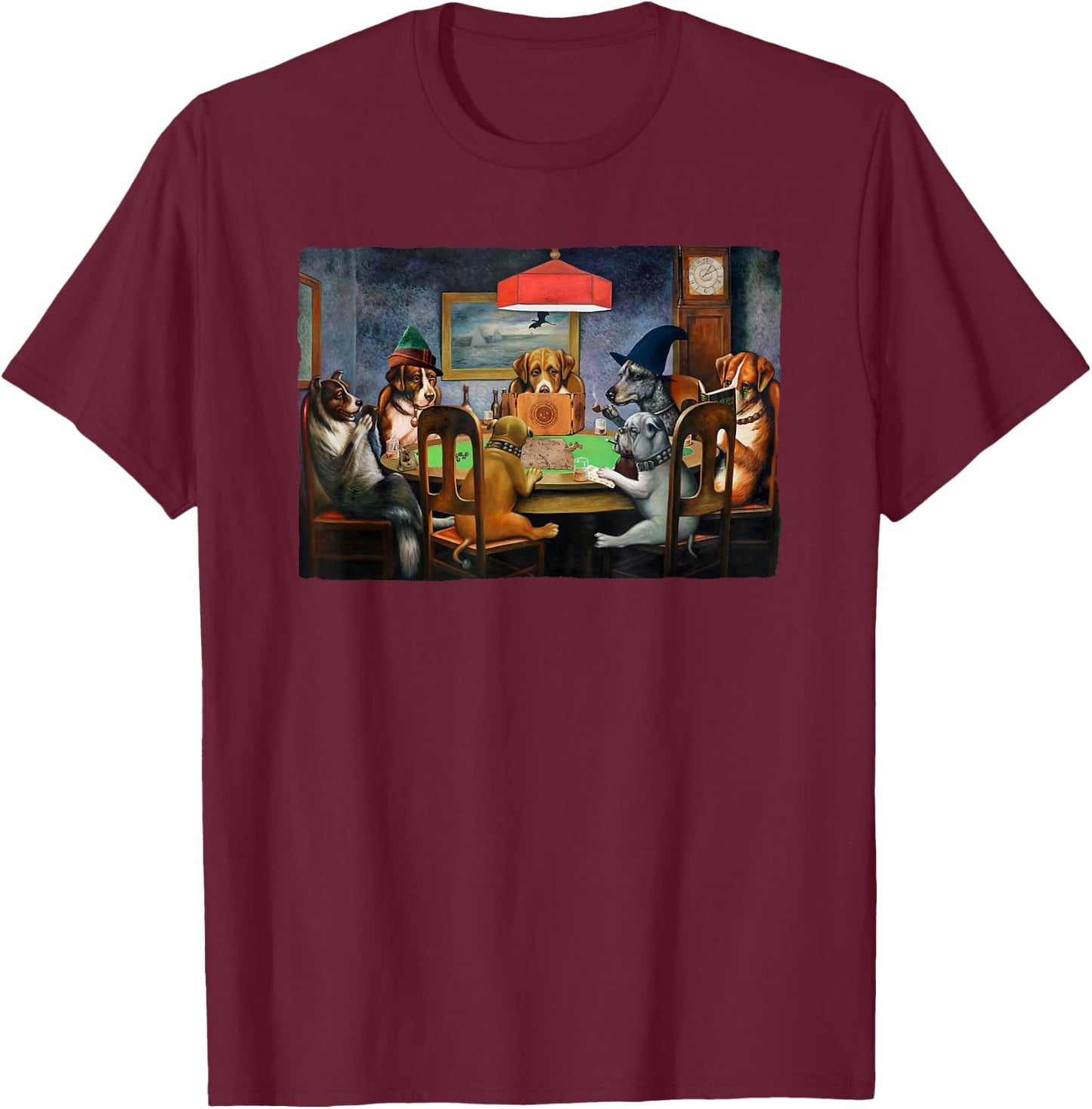 Funny RPG Shirt | Dogs Playing Tabletop RPG | RPG T-Shirt - T-Shirt | Maroon