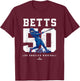 Number and Portrait Mookie Betts Los Angeles MLBPA T-Shirt - T-Shirt | Maroon