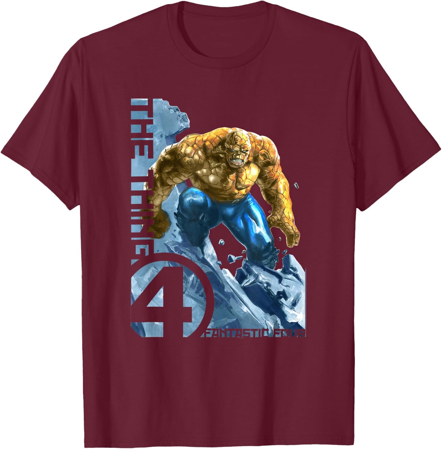 Marvel Fantastic Four The Thing Rocks Epic Poster T-Shirt - T-Shirt | Maroon