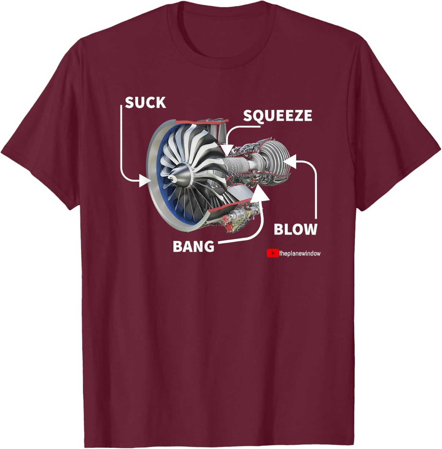 Jet Engine Stages T-Shirt - T-Shirt | Maroon