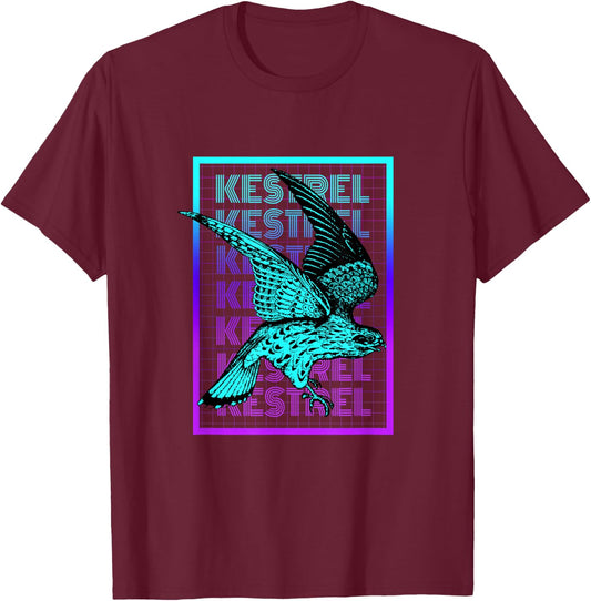 Kestrel Bird Vintage Retro Kestrel T-Shirt - T-Shirt | Maroon