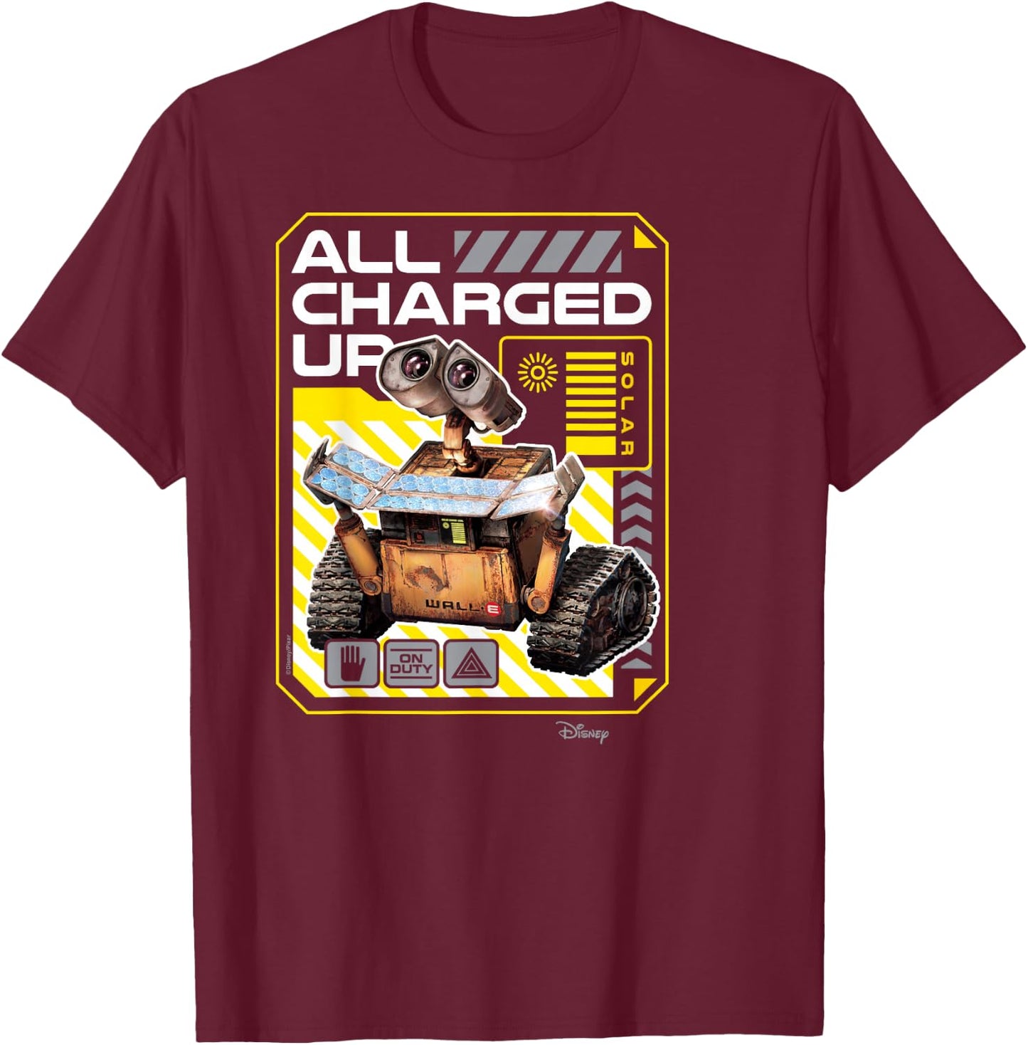 Wall-E - All Charged Up T-Shirt - T-Shirt | Maroon
