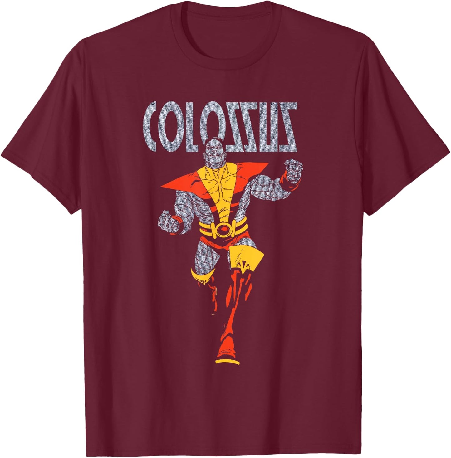 Marvel X-Men Colossus Epic Distressed Portrait T-Shirt - T-Shirt | Maroon