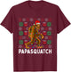 PapaSquatch Bigfoot Santa Ugly Christmas Pajamas Dad Papa T-Shirt - T-Shirt | Maroon