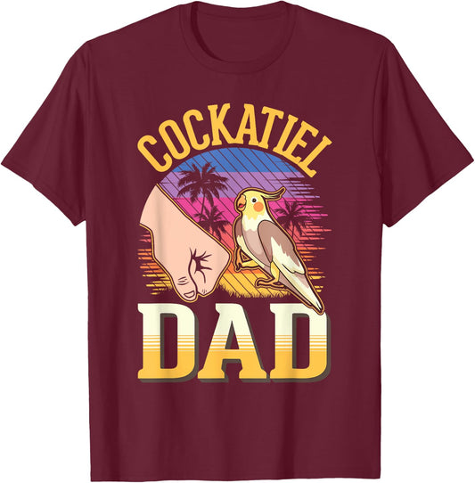 Cockatiel Dad T-Shirt - T-Shirt | Maroon